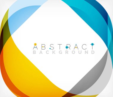 Üst üste binen dalgalarla soyut kare şekil, minimum geometrik arkaplan. Duvar Kağıdı, Sancak, Arkaplan, İniş Sayfası için Vektör İllüstrasyonu