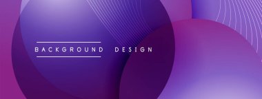 Gölgeli gradyan daireler. Vektör tekno soyut arka plan. Modern üstüste bindirme formları duvar kağıdı arkaplanı, tasarım şablonu