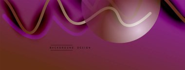 Gölge efektli dalga çizgisi olan soyut gradyan arkaplan. Geometrik bileşim. 3B gölge efektleri ve sıvı eğimleri