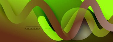 Gölge efektli dalga çizgisi olan soyut gradyan arkaplan. Geometrik bileşim. 3B gölge efektleri ve sıvı eğimleri