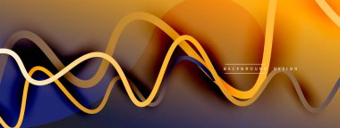 Gölge efektli dalga çizgisi olan soyut gradyan arkaplan. Geometrik bileşim. 3B gölge efektleri ve sıvı eğimleri