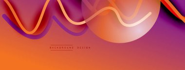 Gölge efektli dalga çizgisi olan soyut gradyan arkaplan. Geometrik bileşim. 3B gölge efektleri ve sıvı eğimleri