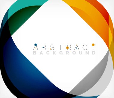 Üst üste binen dalgalarla soyut kare şekil, minimum geometrik arkaplan. Duvar Kağıdı, Sancak, Arkaplan, İniş Sayfası için Vektör İllüstrasyonu