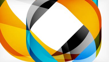 Üst üste binen dalgalarla soyut kare şekil, minimum geometrik arkaplan. Duvar Kağıdı, Sancak, Arkaplan, İniş Sayfası için Vektör İllüstrasyonu