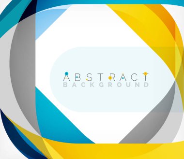 Üst üste binen dalgalarla soyut kare şekil, minimum geometrik arkaplan. Duvar Kağıdı, Sancak, Arkaplan, İniş Sayfası için Vektör İllüstrasyonu