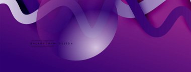 Gölge efektli dalga çizgisi olan soyut gradyan arkaplan. Geometrik bileşim. 3B gölge efektleri ve sıvı eğimleri