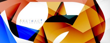 Geometrik soyut arkaplan - beyaz üzerine çok renkli soyut şekiller. Duvar Kağıdı, Sancak, Arkaplan, İniş Sayfası için Vektör İllüstrasyonu