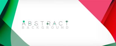 Asgari soyut arkaplan - beyaz üzerine gölge çizgileri ile örtüşen renk şekilleri. Duvar Kağıdı, Sancak, Arkaplan, İniş Sayfası için Vektör İllüstrasyonu