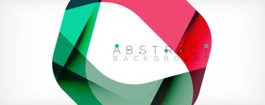 Asgari soyut arkaplan - beyaz üzerine gölge çizgileri ile örtüşen renk şekilleri. Duvar Kağıdı, Sancak, Arkaplan, İniş Sayfası için Vektör İllüstrasyonu