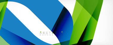 Geometrik soyut arkaplan - beyaz üzerine çok renkli soyut şekiller. Duvar Kağıdı, Sancak, Arkaplan, İniş Sayfası için Vektör İllüstrasyonu