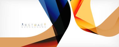 Asgari soyut arkaplan - beyaz üzerine gölge çizgileri ile örtüşen renk şekilleri. Duvar Kağıdı, Sancak, Arkaplan, İniş Sayfası için Vektör İllüstrasyonu