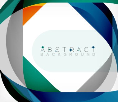 Üst üste binen dalgalarla soyut kare şekil, minimum geometrik arkaplan. Duvar Kağıdı, Sancak, Arkaplan, İniş Sayfası için Vektör İllüstrasyonu