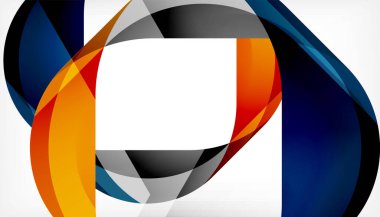 Üst üste binen dalgalarla soyut kare şekil, minimum geometrik arkaplan. Duvar Kağıdı, Sancak, Arkaplan, İniş Sayfası için Vektör İllüstrasyonu