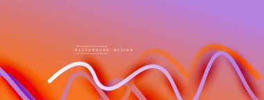 Gölge efektli dalga çizgisi olan soyut gradyan arkaplan. Geometrik bileşim. 3B gölge efektleri ve sıvı eğimleri