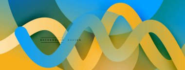 Gölge efektli dalga çizgisi olan soyut gradyan arkaplan. Geometrik bileşim. 3B gölge efektleri ve sıvı eğimleri