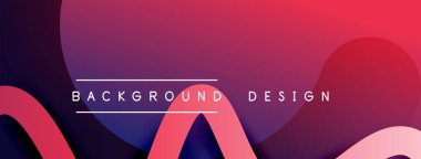 Gölge efektli dalga çizgisi olan soyut gradyan arkaplan. Geometrik bileşim. 3B gölge efektleri ve sıvı eğimleri