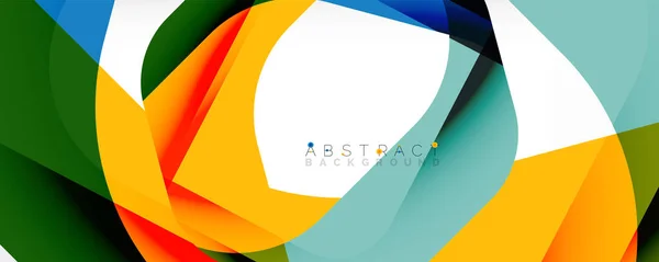 Sfondo astratto minimale - forme sovrapposte di colore su bianco con linee d'ombra. Illustrazione vettoriale per carta da parati, banner, sfondo, Landing Page — Vettoriale Stock