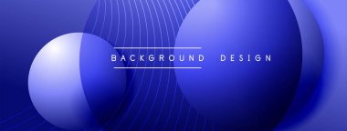 Gölgeli gradyan daireler. Vektör tekno soyut arka plan. Modern üstüste bindirme formları duvar kağıdı arkaplanı, tasarım şablonu