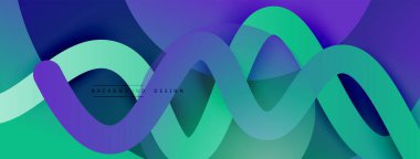 Gölge efektli dalga çizgisi olan soyut gradyan arkaplan. Geometrik bileşim. 3B gölge efektleri ve sıvı eğimleri