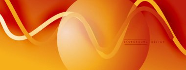 Gölge efektli dalga çizgisi olan soyut gradyan arkaplan. Geometrik bileşim. 3B gölge efektleri ve sıvı eğimleri