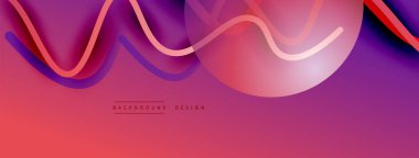 Gölge efektli dalga çizgisi olan soyut gradyan arkaplan. Geometrik bileşim. 3B gölge efektleri ve sıvı eğimleri