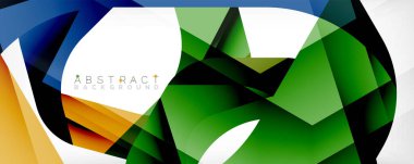 Geometrik soyut arkaplan - beyaz üzerine çok renkli soyut şekiller. Duvar Kağıdı, Sancak, Arkaplan, İniş Sayfası için Vektör İllüstrasyonu