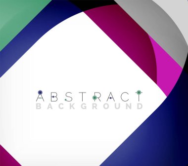 Üst üste binen dalgalarla soyut kare şekil, minimum geometrik arkaplan. Duvar Kağıdı, Sancak, Arkaplan, İniş Sayfası için Vektör İllüstrasyonu