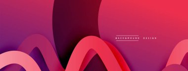 Gölge efektli dalga çizgisi olan soyut gradyan arkaplan. Geometrik bileşim. 3B gölge efektleri ve sıvı eğimleri