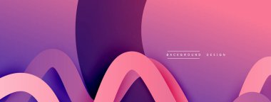 Gölge efektli dalga çizgisi olan soyut gradyan arkaplan. Geometrik bileşim. 3B gölge efektleri ve sıvı eğimleri