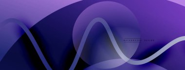 Gölge efektli dalga çizgisi olan soyut gradyan arkaplan. Geometrik bileşim. 3B gölge efektleri ve sıvı eğimleri