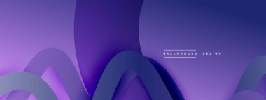 Gölge efektli dalga çizgisi olan soyut gradyan arkaplan. Geometrik bileşim. 3B gölge efektleri ve sıvı eğimleri