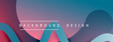 Gölge efektli dalga çizgisi olan soyut gradyan arkaplan. Geometrik bileşim. 3B gölge efektleri ve sıvı eğimleri