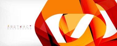 Geometrik soyut arkaplan - beyaz üzerine çok renkli soyut şekiller. Duvar Kağıdı, Sancak, Arkaplan, İniş Sayfası için Vektör İllüstrasyonu