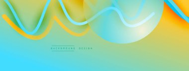 Gölge efektli dalga çizgisi olan soyut gradyan arkaplan. Geometrik bileşim. 3B gölge efektleri ve sıvı eğimleri