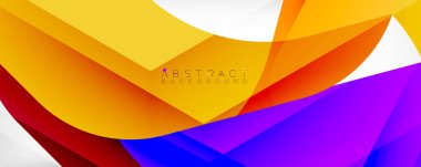 Geometrik soyut arkaplan - beyaz üzerine çok renkli soyut şekiller. Duvar Kağıdı, Sancak, Arkaplan, İniş Sayfası için Vektör İllüstrasyonu