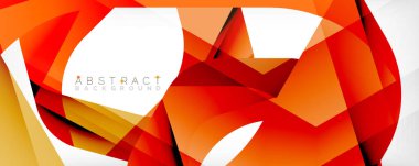 Geometrik soyut arkaplan - beyaz üzerine çok renkli soyut şekiller. Duvar Kağıdı, Sancak, Arkaplan, İniş Sayfası için Vektör İllüstrasyonu