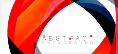 Geometrik soyut arkaplan. Üst üste binen renk şekilleriyle çember oluşturuldu. Duvar Kağıdı, Sancak, Arkaplan, İniş Sayfası için Vektör İllüstrasyonu