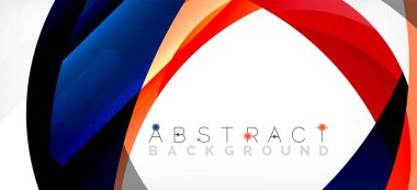 Geometrik soyut arkaplan. Üst üste binen renk şekilleriyle çember oluşturuldu. Duvar Kağıdı, Sancak, Arkaplan, İniş Sayfası için Vektör İllüstrasyonu