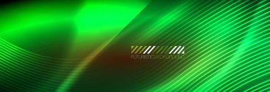 Neon dinamik ışınlar vektör soyut duvar kağıdı arka planı. Duvar kağıdı arkaplanı, iş ve teknoloji sunumları için tasarım şablonları, İnternet posterleri veya web broşürü kapakları