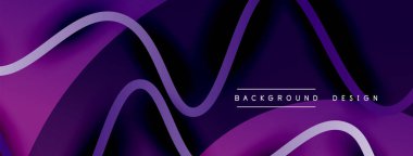 Gölge efektli dalga çizgisi olan soyut gradyan arkaplan. Geometrik bileşim. 3B gölge efektleri ve sıvı eğimleri