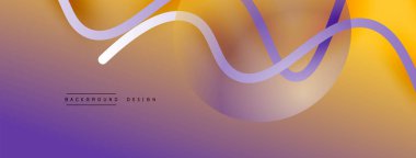 Gölge efektli dalga çizgisi olan soyut gradyan arkaplan. Geometrik bileşim. 3B gölge efektleri ve sıvı eğimleri