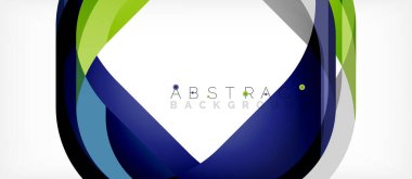 Üst üste binen dalgalarla soyut kare şekil, minimum geometrik arkaplan. Duvar Kağıdı, Sancak, Arkaplan, İniş Sayfası için Vektör İllüstrasyonu