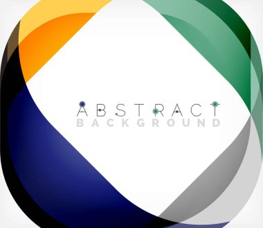 Üst üste binen dalgalarla soyut kare şekil, minimum geometrik arkaplan. Duvar Kağıdı, Sancak, Arkaplan, İniş Sayfası için Vektör İllüstrasyonu