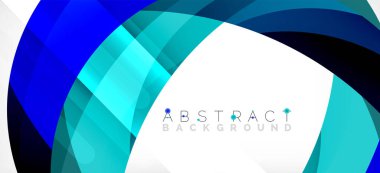 Geometrik soyut arkaplan. Üst üste binen renk şekilleriyle çember oluşturuldu. Duvar Kağıdı, Sancak, Arkaplan, İniş Sayfası için Vektör İllüstrasyonu