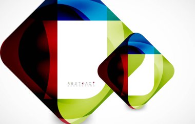 Minimum arkaplan. Dalgalı şekillerle oluşturulmuş yuvarlak köşeli soyut kare şekiller. Duvar Kağıdı, Sancak, Arkaplan, İniş Sayfası için Vektör İllüstrasyonu