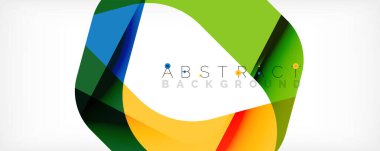 Asgari soyut arkaplan - beyaz üzerine gölge çizgileri ile örtüşen renk şekilleri. Duvar Kağıdı, Sancak, Arkaplan, İniş Sayfası için Vektör İllüstrasyonu