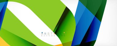 Geometrik soyut arkaplan - beyaz üzerine çok renkli soyut şekiller. Duvar Kağıdı, Sancak, Arkaplan, İniş Sayfası için Vektör İllüstrasyonu