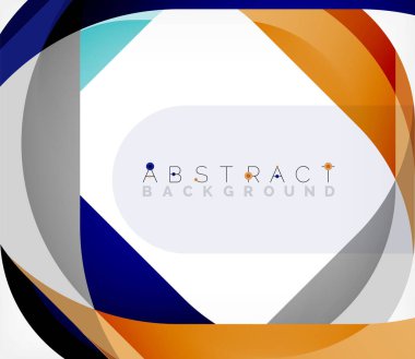 Üst üste binen dalgalarla soyut kare şekil, minimum geometrik arkaplan. Duvar Kağıdı, Sancak, Arkaplan, İniş Sayfası için Vektör İllüstrasyonu