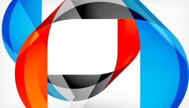 Üst üste binen dalgalarla soyut kare şekil, minimum geometrik arkaplan. Duvar Kağıdı, Sancak, Arkaplan, İniş Sayfası için Vektör İllüstrasyonu