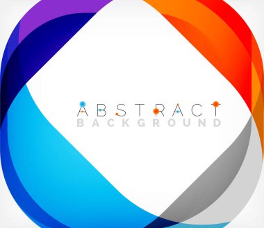 Üst üste binen dalgalarla soyut kare şekil, minimum geometrik arkaplan. Duvar Kağıdı, Sancak, Arkaplan, İniş Sayfası için Vektör İllüstrasyonu